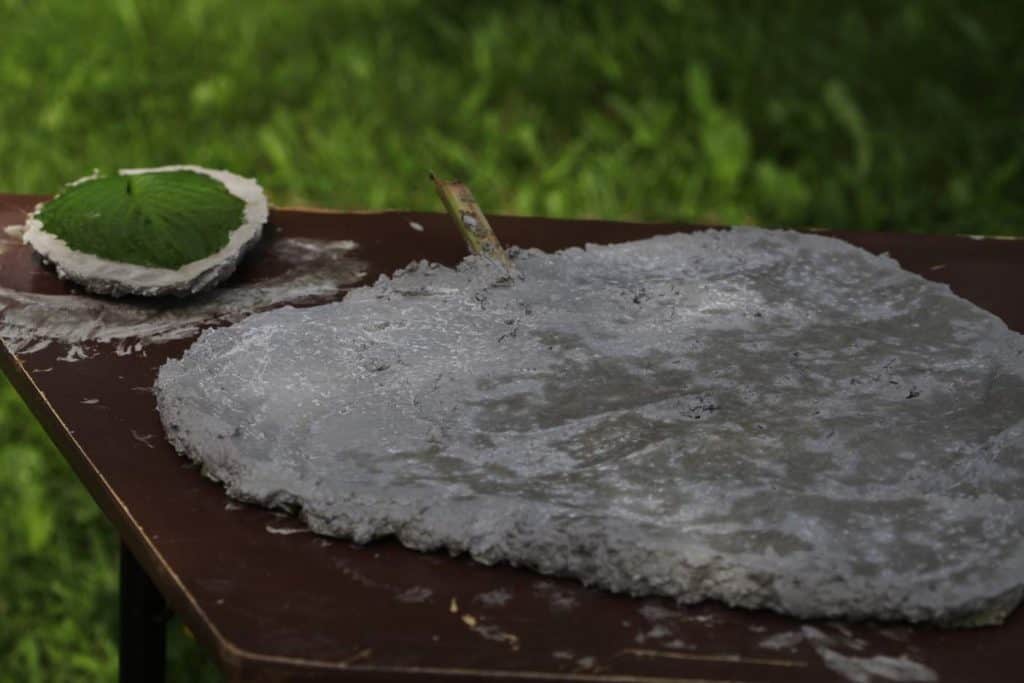 concrete stepping stones drying