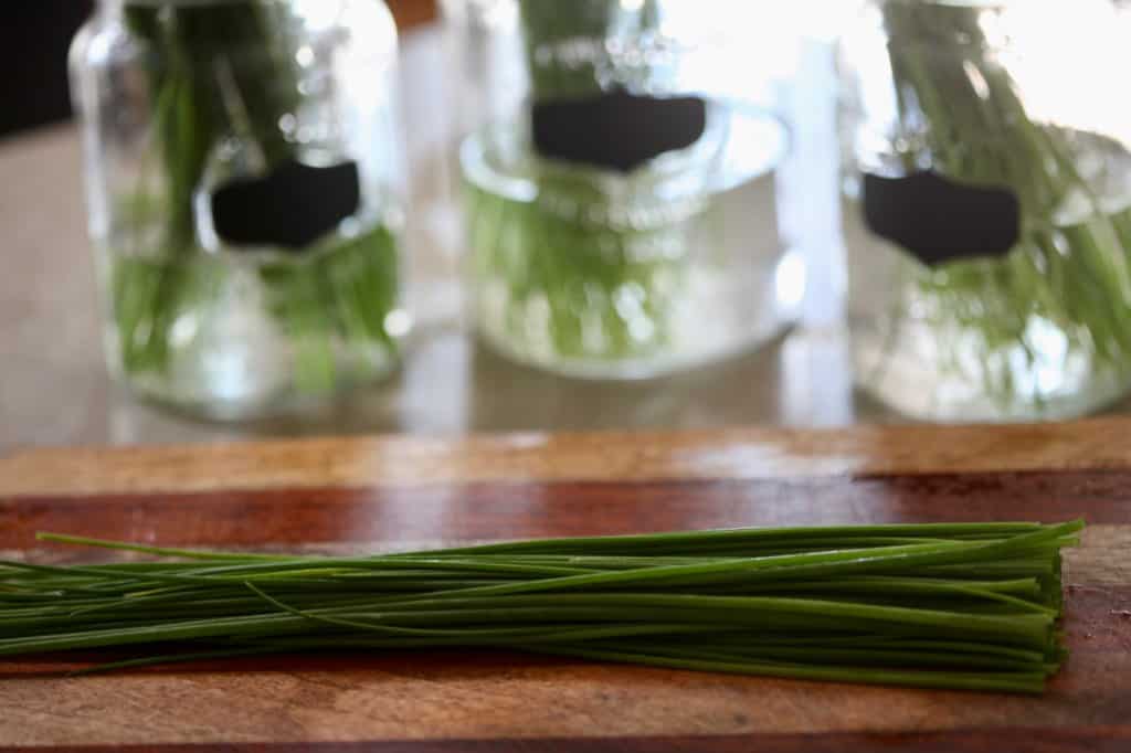 chives on a cutting board