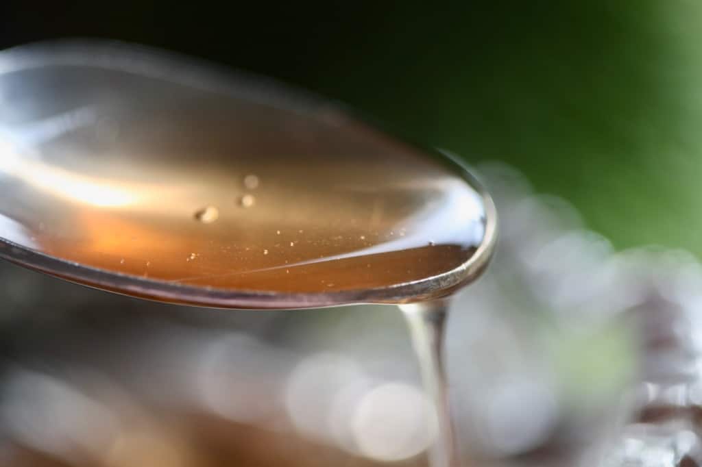 a spoonful of rose hip syrup