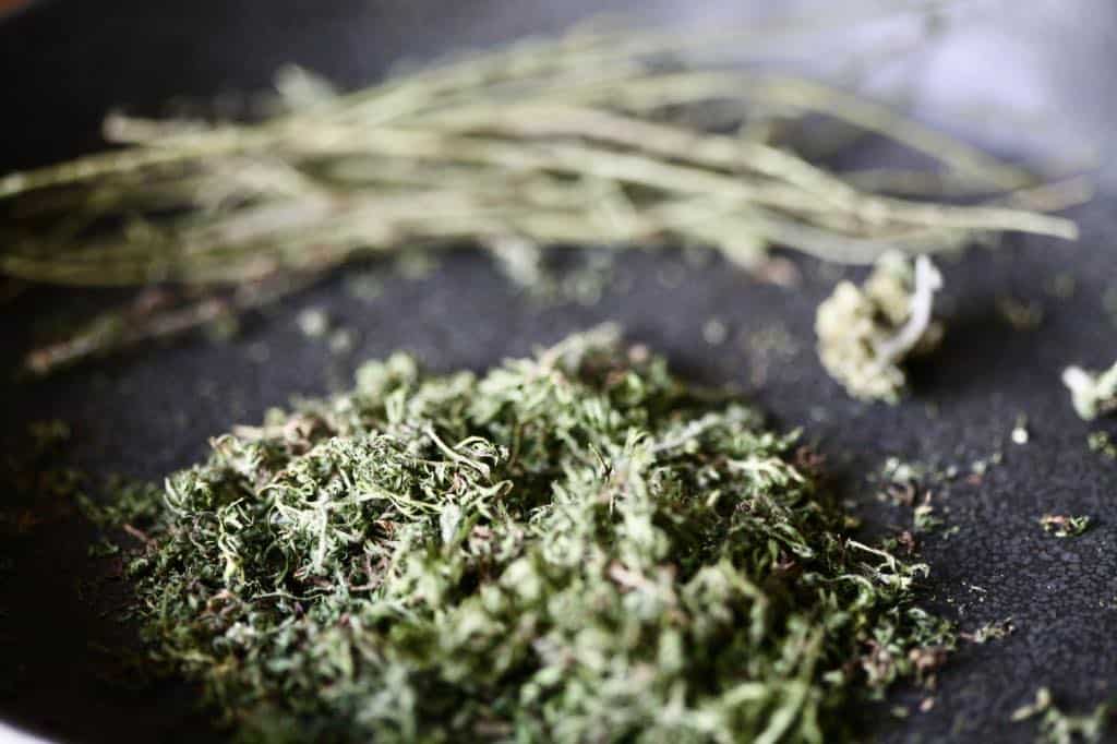 dried yarrow leaves removed from the stems, showing how to dry yarrow for tea