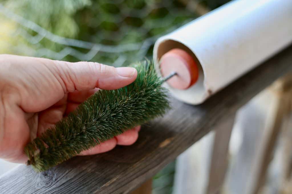 placing the tree inside the tube