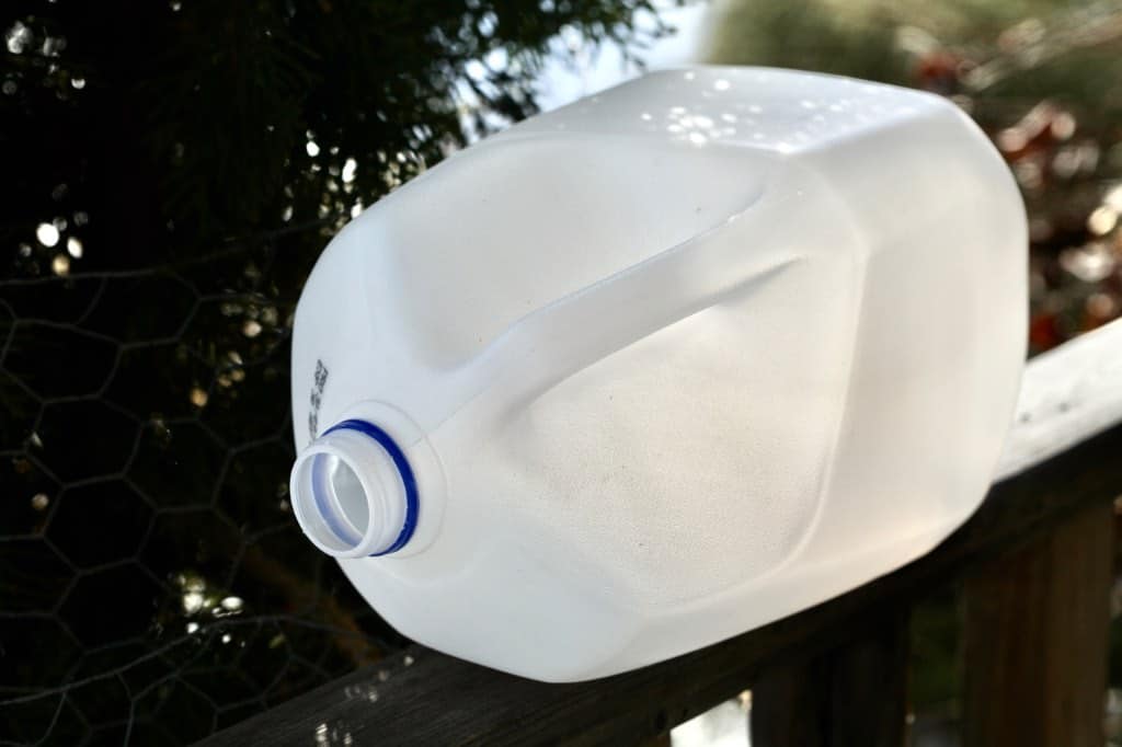 a recycled water jug to be used for winter sowing